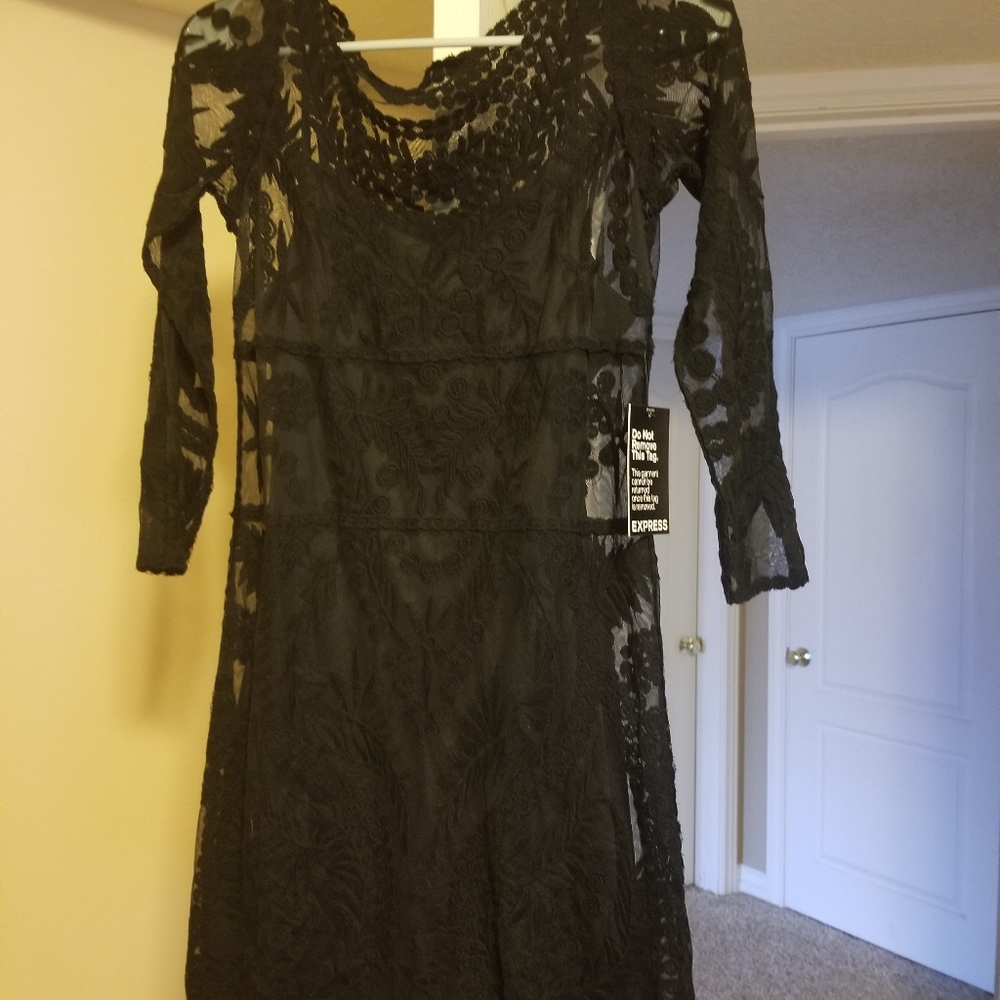 Express black lace dress sz S